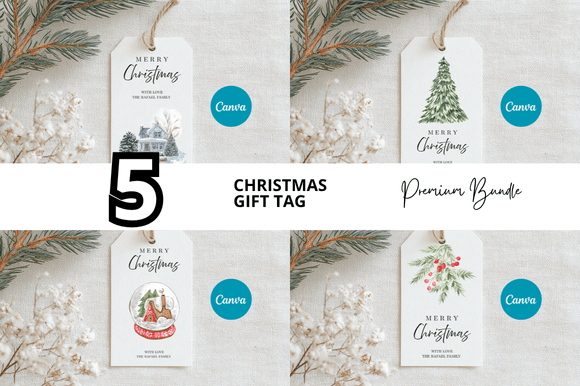 Download 5 Merry Christmas Gift Tag Bundle - Premium Resources